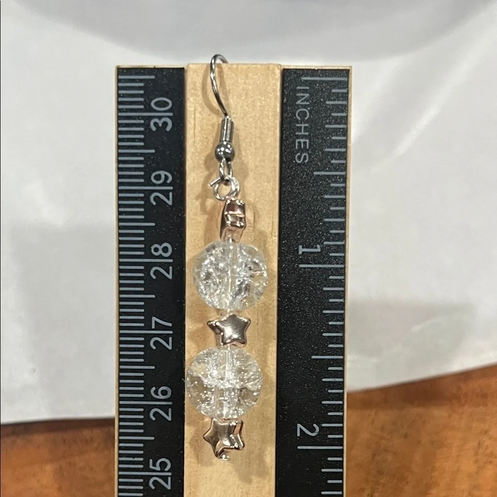 Chic Silver and Gold Star Drop Earrings